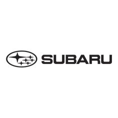 the subaru logo is black and white