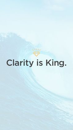 the words charity is king are in front of a large blue wave with a gold crown on it