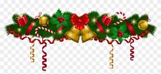 christmas decorations with bows and bells on transparent background png - christmas decoration clipart