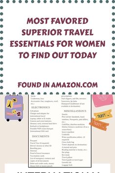 [Ad] International Travel Is An Exciting Adventure, But Packing For It Can Be Daunting. Compared To Domestic Trips, You Need To Consider Factors Like Weather, Cultural Dress Codes, And Planned Activities In A Foreign Country. This International Travel Packing List Will Help You Create The Perfect Packing List For Your International Journey. #besttravelessentialsforwomen