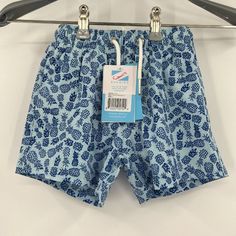 Bermies Boy's Swim Trunks Colorway: Pineapple 2.0 Size: 2 Retail: $40 Condition: New With Tags 90% Recycled Polyester 10% Lycra 4 Way Stretch Mesh Liner Side Pockets Back Pocket With Velcro Tab Upf 50+ Protection From The Sun's Harmful Rays Make It A Father/Son Set! Matching Swim Trunks For Brother And Dad Available In My Store While Supplies Last. Spring Cotton Swim Trunks For Playwear, Spring Casual Cotton Swim Trunks, Blue Playwear Shorts For Summer, Blue Shorts For Summer Playwear, Summer Blue Bottoms For Playtime, Blue Summer Bottoms For Playtime, Casual Swim Trunks For Summer Playtime, Light Blue Casual Bottoms For Playtime, Casual Light Blue Bottoms For Playtime