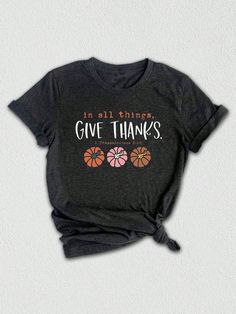 Embrace the beauty of the fall season with our exclusive **Bible Verse Shirt**!  This **Christian Fall Shirt** captures the essence of autumn with an uplifting scripture that will inspire and motivate you each day. Perfect for cozy gatherings and crisp outdoor activities, this shirt is a must-have for anyone who loves the **Jesus Fall Shirt** trend. Celebrate the season with our charming design, featuring pumpkins that embody the warm **Fall Pumpkin Shirt** vibes. Whether you're sipping pumpkin spice lattes or enjoying bonfire nights, this shirt is your go-to for stylish comfort-ideal for any occasion. The **Hello Fall Shirt** is perfect for adding a pop of coquette charm to your wardrobe this year. It seamlessly blends the essence of **Fall Vibes Shirt** with timeless **Fall Christian** s In All Things Give Thanks, Fall Christian, Christian Thanksgiving, Uplifting Scripture, Christian Fall, Cozy Sweaters Autumn, Fall Shirts Women, Bible Verse Shirt, Pumpkin Shirt