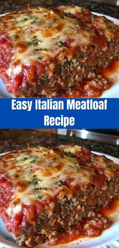 two pictures of meatloaf with cheese and tomato sauce on top, one is in the process of being cooked