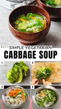 how to make simple vegetarian cabbage soup with fresh vegetables and nourishment in it