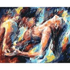 an abstract painting of a naked woman