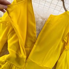 Item Code : YM269Color : Yellow，Red，Purple，Blue ，PinkSize ( cm ) : Free Size Length 134 Bust 100 Sleeve Length 59 Shoulder Width 41 Waist 88 The size is measured by hand, and the error of 1-3 cm is within the normal range! Photo Yellow, Beach Holidays, Beach Holiday, Holiday Dresses, Red Purple, Chiffon Dress, Floral Lace, Free Size, Blue And Purple