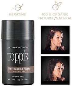 TOPPIK Hair Building Fibers. #beauty #fiber #men #women #mother #father #gift #mothersday Loreal Hair Dye, Hair Filler, Fine Flat Hair, Shades For Men, Medium Brown Hair, Hair Powder, Flat Hair, Keratin Hair, Full Hair