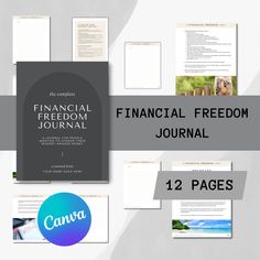 the financial freedom journal is shown with several pages