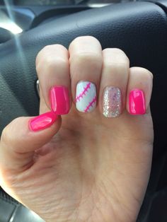 My softball and baseball nails. Perfect nail art for a softball mom and Texas rangers opening day! #nailart #baseball #softball Baseball Nail Designs, Press On Nails Size, Baseball Nails, Sports Nails, Nails Size, Gel Press On Nails, Gel Press, Nails For Kids, Nails Only