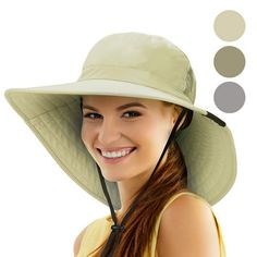 This bucket sun hat is treated with UV protective coating up to 50+ UPF rating to shield you from the radiating sun. Plus a Teflon water and stain resistance finish that provides superior repellency against dirt, water, and muck. It's extremely light weight, comfortable to wear, and easy to storage characteristics will definitely make your outdoor experience even more enjoyable. Not to mention the two mesh side panel design which greatly improves cooling and airflow,a chain strap cord lock mecha Hiking Hat, Safari Hat, Large Hats, Wide Brim Sun Hat, Sun Protection Hat, Outdoor Hats, Fishing Hat, Sun Hats For Women, Hiking Women