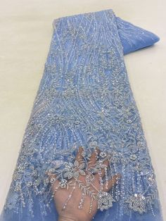 This high quality Fabric is measured in 5 Yards With Embroidered Beading and Sequin. It is soft, very delicate and beautiful. This high Quality Fabric is made with Fashion embroidered rhinestones can be used in making party wedding dresses, skirts, shawls, scarves and other other fashion apparels as you would like. Size : Length : 5 yards (180 inch). Width: 50 inch (Please allow slight deviation for the measurement data ,±1 inch) Material: 100% Polyester, Tulle Lace Fabric, Eco-Friendly embroide Fabric For Dresses, Beaded Fabric, Beading Netting, Beaded Lace Fabric, Lace Bride, Beaded Tulle, Luxury Fabric, Beads Online, Fabric Beads