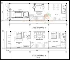 two story house plans with garage and living room in the floor plan for this home