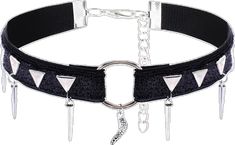 Emo Metal Choker For Halloween, Emo Style Metal Choker For Halloween, Edgy Metal Choker For Cosplay, Edgy Metal Choker For Halloween, Gothic Metal Choker For Concerts, Punk Metal Choker For Halloween, Rock Style Choker For Alternative Fashion, Alternative Metal Choker For Cosplay, Adjustable Grunge Choker For Cosplay