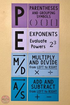 some type of poster hanging on the wall with different types of letters and numbers attached to it