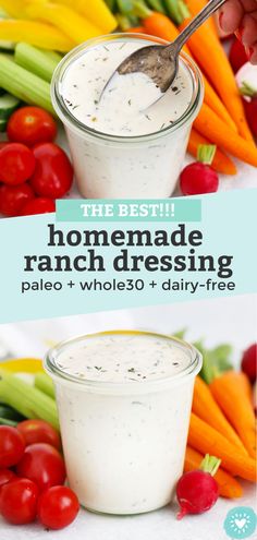 the best paleo ranch dressing recipe with fresh vegetables