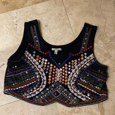 Zara Trafaluc Delicate Top. Fully Sequined. Never Worn Perfect With Jeans Or Black Pants All Sequins In Place*** Zara Tops, Black Pants, Zara, Womens Tops, Pants, Women Shopping, Black, Color, Trousers