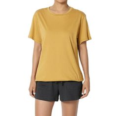 TheMogan Women's Casual Crew Neck Cotton Oversized Boyfriend T-Shirt Short Sleeve Tee A wardrobe-staple short sleeve boyfriend tee gets a contemporary update with an oversized boxy fit . Made from a pure stretch cotton jersey, it's a simple crew neck design with dropped shoulder seams. Pair yours with wide-leg pants for instant sophistication. Color: Yellow.  Gender: female.  Age Group: adult. Boyfriend T Shirt, Boyfriend Tee, Women's Casual, Neck Designs, Stretch Cotton, Wardrobe Staples, Leg Pants, Gender Female, Wide Leg Pants