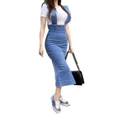 Introducing the 2023 Spring-Summer Collection ââ‚?a modern take on the timeless 20th-century flair with this long jeans skirt with suspenders! High-waisted. stretchy fabric with a light wash gives this piece an edgy. conventional look with a contemporary feel.Why You'll Love It: 90s Nostalgia Redefined: Look quintessential and chic in this vintage-inspired piece that perfectly captures the underground gritty spirit. Statement Suspenders: Featuring adjustable suspenders. making it easy to customi Trendy Fitted Bottoms With Suspenders, Fitted Denim Bottoms With Suspenders, Chic Spring Bottoms With Suspenders, Fitted Knee-length Jeans For Summer, Wide Leg Bottoms With Suspenders For Summer, Summer Wide Leg Bottoms With Suspenders, Fitted Bottoms With Suspenders For Spring, High Waist Cotton Bottoms With Suspenders, High Waist Bottoms With Suspenders For Summer