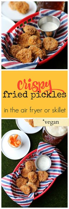 crispy fried pickles in the air fryer or skillet are easy to make