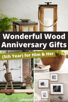 wonderful wood anniversary gifts for him and her