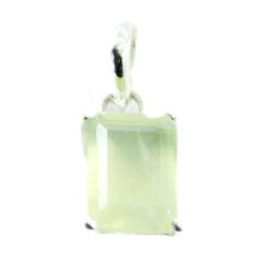 Riyo Beddable Gemstone Octagon Faceted Green Prehnite Sterling Silver – Riyo Gems #exquisitesilverpendantwithprehniteaccent #celestialbeautyofprehnitegemstone #whimsicalprehnitecharm #handcraftedsilverprehniteelegance Green Charms, Purple Chalcedony, Christmas Pendant, Amethyst Color, Purple Stones, Amethyst Pendant