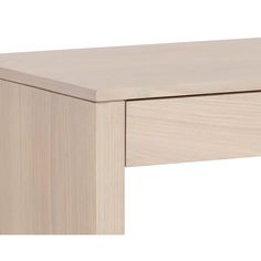 a close up of a wooden table with one drawer open and the other half closed