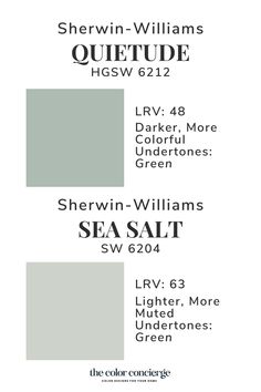 the color scheme for sherylin williams's quiettude, which is available in