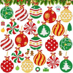 christmas ornament clipart set