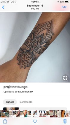 an image of a tattoo on someone's arm that is being viewed on instagram