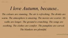 the poem i love autumn because