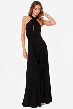 black maxi bridesmaid dress Vestidos Sport, Gowns Black, Long Halter Dress, Black Evening Gown, Black Strapless Dress, Affordable Dresses, Strapless Maxi Dress, Maxi Dress Evening, Black Maxi