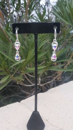 Crystal Wedding Earrings, Pink Crystal Earrings, Clear Crystal Necklace, Large Stud Earrings, Crystal Earrings Wedding, Crystal Chandelier Earrings, Matching Bracelet, Crystal Wedding, Rhinestone Bracelet