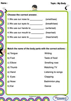 a worksheet with words and pictures on it