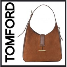 Tom Ford Suede Calfskin Tara Hobo Wood. This Shoulder Bag Is Crafted Of Calfskin Leather And Suede And Features A Leather Shoulder Strap With A Decorative Upside Down T Emblem On The Front Flap To Close. This Opens To A Brown Fabric Interior. Side Zipped Pocket Some Mlld Darkened Leather Inside. Formal Cognac Bag With Leather Trim, Formal Bags With Leather Trim And Calf Leather, Formal Bags With Calf Leather And Leather Trim, Formal Calf Leather Bag With Leather Trim, Tom Ford Bags, Tom Ford Bag, Brown Fabric, Wood Color, Upside Down