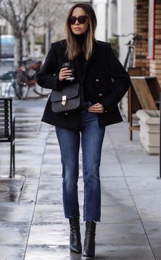 Looks Jeans, Looks Pinterest, Style 2023, Fall Winter Outfits, Outfits Casuales, Black Jacket