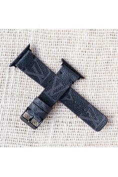 100% Handmade Made-to-Order Apple® Watch Band, Classic LV Monogram Eclipse Graphite band; up-cycled and repurposed from vintage trustworthy L.V. bag that's been cut, sewn, and turn into a watch strap from pre-purchased/pre-owned handbags and make the watch bands from repurposed/recycled canvas... Includes 100% original new Apple Watch stainless steel hardware in gold, rose, silver, black and size of 38mm, 40mm/41mm, 42mm, 44mm/45mm. Please note that we offer different hardware size options for t Vintage Black Watch Accessories For Everyday Use, Luxury Black Watch Band For Everyday Use, Vintage Black Watch Accessories With Leather Strap, Classic Black Watch Accessories With Palladium Hardware, Classic Black Watch Bands With Palladium Hardware, Vintage Black Watch With Leather Strap, Luxury Black Watch Bands, Black Timeless Watch With Bracelet Strap, Timeless Black Watch With Bracelet Strap