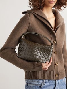 Bottega Veneta's 'Mini Wallace' bag is crafted from leather using its signature intrecciato technique - the iconic weave has defined the brand's accessories since the early '70s. Perfect for days when you don't have much to carry, it's topped with a structured handle and has enough space for your wallet, phone and makeup compact. Bottega Mini Wallace, Bottega Wallace, Designer Things, Porter Bag, Bottega Bag, Makeup Compact, Bottega Veneta Bag, Dream Bags, Fall Bags