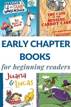 four children's books with the title, early charter books for beginning readers juana lucas