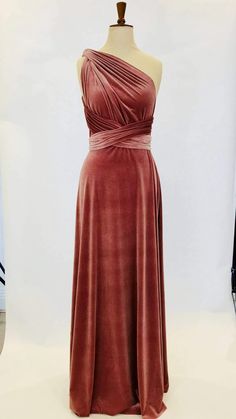 Dusky Pink Velvet Dress, Infinity Dress, Bridesmaid Dress, Prom Dress, Ball Gown Long Dress, Evening Dress, Convertible Dress, Party Dress Vestido Convertible, Prom Dress Ball Gown, Infinity Dress Bridesmaid, Pink Velvet Dress, Magic Wrap, Dress Ball Gown, Convertible Dress, Bridesmaid Dresses Prom