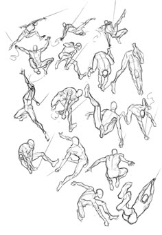 a drawing of people doing different poses