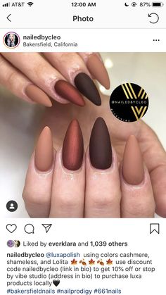 Fall Nails 2023 November, November Nails Designs Fall Matte, Mat Fall Nails, Fall Nails 2023 Color Trends Almond, November Almond Nails Ideas, Autumn Nails Stiletto, Matte Thanksgiving Nails, Thanksgiving Nails Matte, Nails November 2023