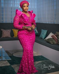 George Styles, Latest Ankara Lace Styles, Ankara Lace Styles, Traditional Attires, Bride And Groom Outfit, Latest Ankara, Lace Styles, Pink Dark, Groom Outfit