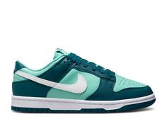 Wmns Dunk Low 'Geode Teal' - Nike - DD1503 301 - geode teal/white/emerald rise | Flight Club Teal Clothes, Wmns Dunk Low, Teal Sneakers, Turquoise Clothes, Teal Outfits, Teal Nikes, Teal Shoes, Preppy Outfits For School, Marc Jacobs Shoes