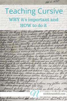 a piece of paper with the words teaching cursive why it's important and how to do it