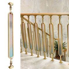 an image of a stair railing with decorative handrails on the top and bottom