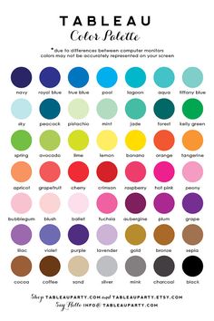 the color chart for an art project