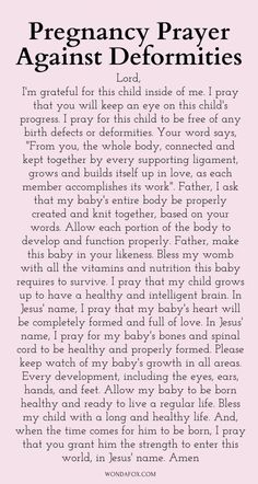 a poem written in black and white with the words, pregnant prayer against defformities