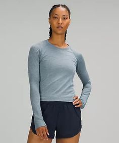 Swiftly Tech Long Sleeve 2.0 *Race Length | Women's Long Sleeve Shirts | lululemon Lululemon Moisture-wicking Athleisure Tops, Casual Long Sleeve Activewear With Seamless Construction, Lululemon Athleisure Tops For Yoga, Casual Long Sleeve Seamless Activewear, Lululemon Moisture-wicking Workout Tops, Lululemon Athleisure Tops With Moisture-wicking, Functional Running Tops Lululemon, Functional Lululemon Tops For Running, Lululemon Go-dry Tops For Running