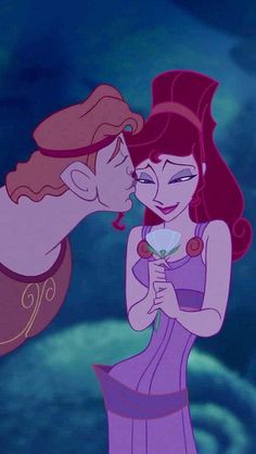 the princess and the frog kissing each other