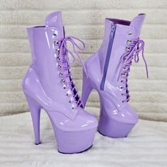 NEW ARRIVALS | Totally Wicked Footwear Purple Ankle Boots, Pin Up Shoes, Barbie Fashion Sketches, Ballet Heels, Pleaser Shoes, Platform High Heel Shoes, Spike Heels, High Heel Boots Ankle, Platform Ankle Boots